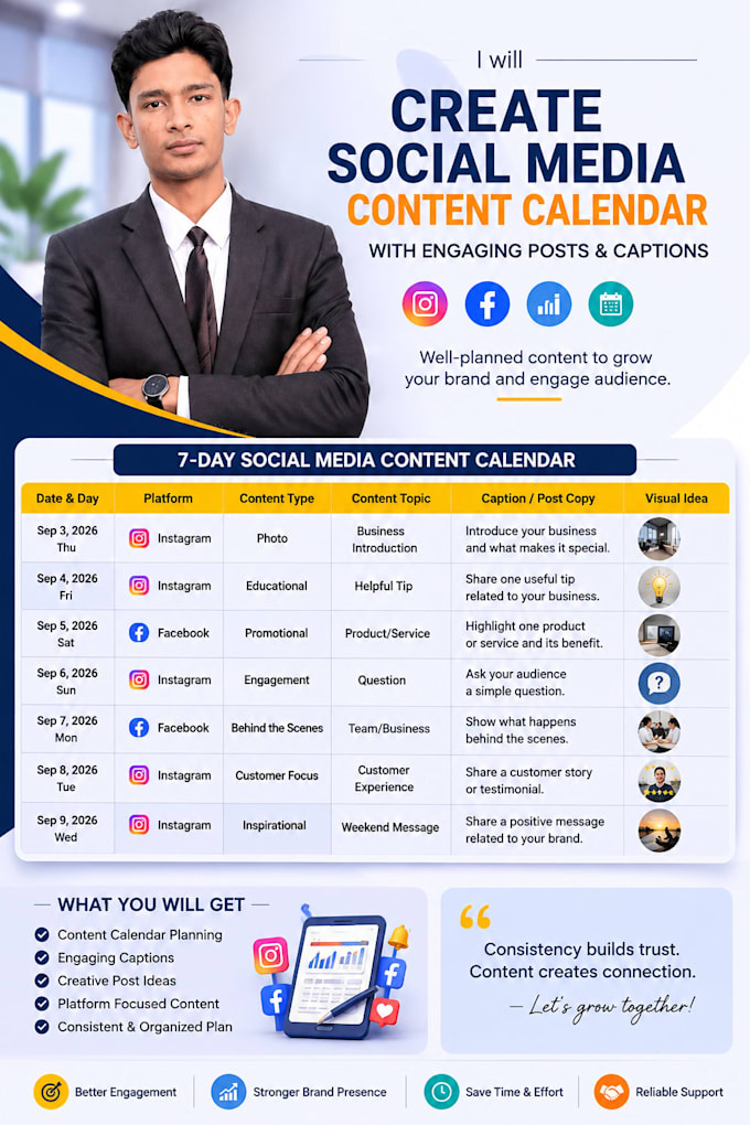 create social media posts and captions