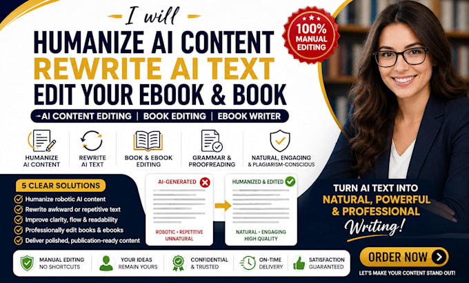humanize ai content, rewrite ai text, and edit your ebook or book