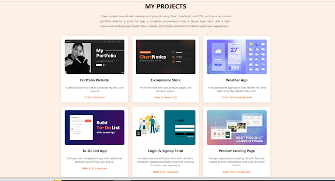 a modern responsive react js website