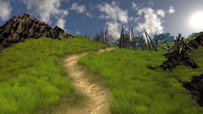 design 3d game environment, level, landscape and terrain