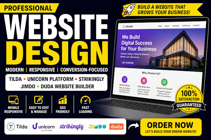 build tilda unicorn platform strikingly jimdo duda bubble webstudio vev website