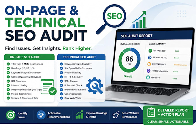 do a complete on page and technical SEO audit of your website
