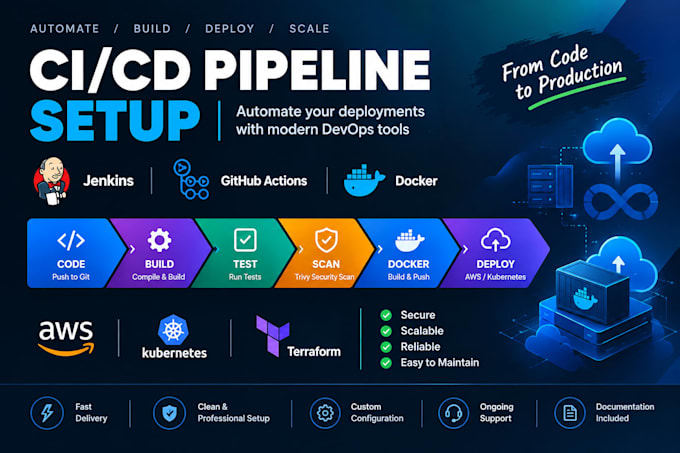 set up ci cd pipeline with jenkins github actions docker