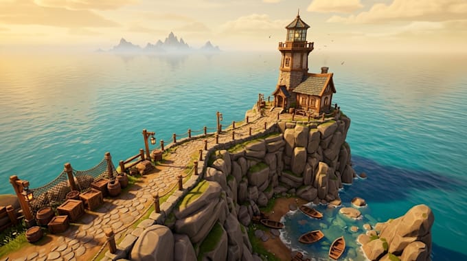 create custom 3d game environment, game map, level design and 3d game assets