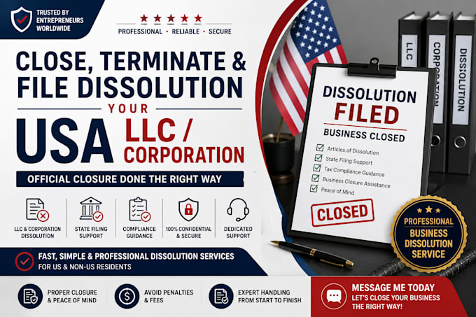 close, terminate, file dissolution, your USA corporation, llc