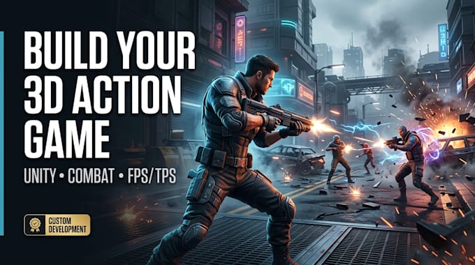 develop 3d action game, unity 3d game development, 3d fps game, 3d shooting game