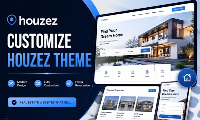 houzez theme, real estate website, houzez wordpress, property website