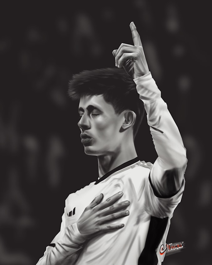 draw black and white digital portrait from your photo