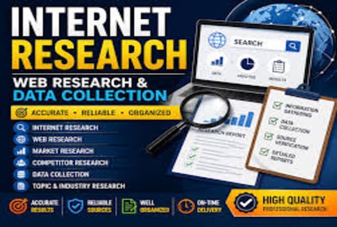 do data entry, excel, web research, PDF