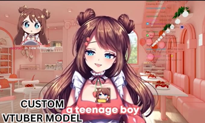 do live 2d, 3d vtuber character, face rig vrchat vriod model, furry avatar vrm
