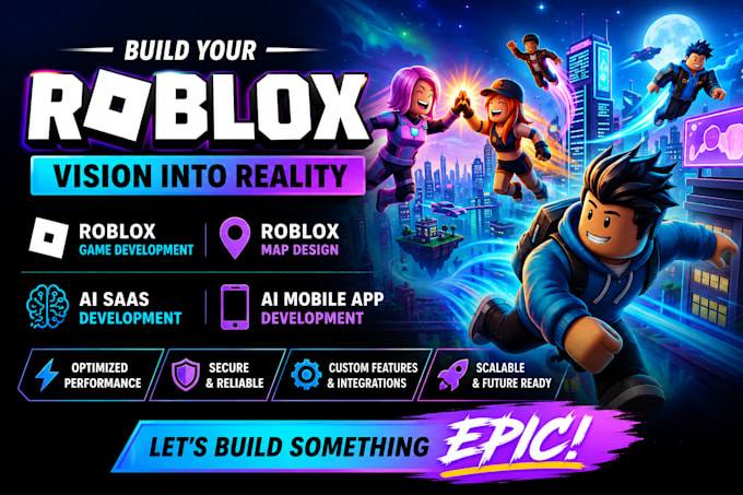 do roblox game development, roblox map, ai saas development, ai mobile app