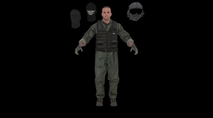 create y2k solider character, animation game, ps1,ps2,ps4,psx style,nintendo 3d