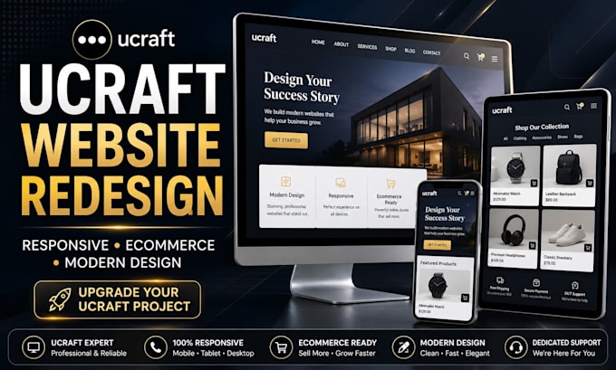 setup ucraft website redesign ucraft responsive design ucraft ecommerce expert