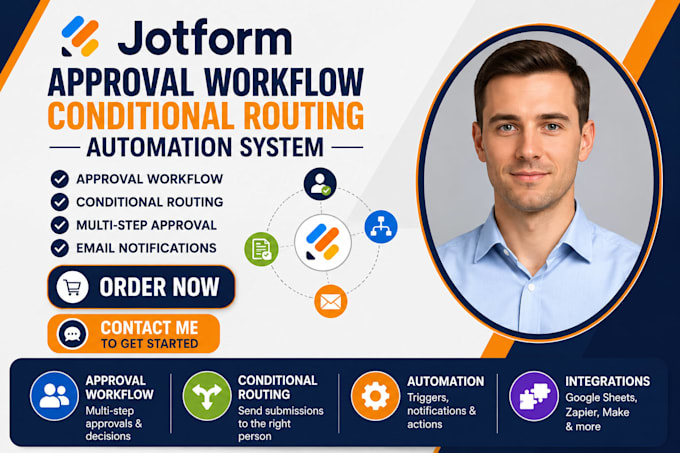 setup jotform approval workflow contidional routing automation email system