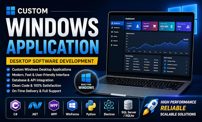 build a windows desktop application, wpf, dotnet, electron app, macos and linux