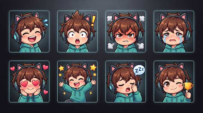 draw twitch emotes, chibi emotes, animated emotes and vtuber emotes
