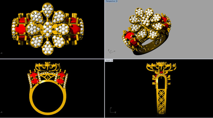 do high end luxury jewelry 3d cad model and ring design
