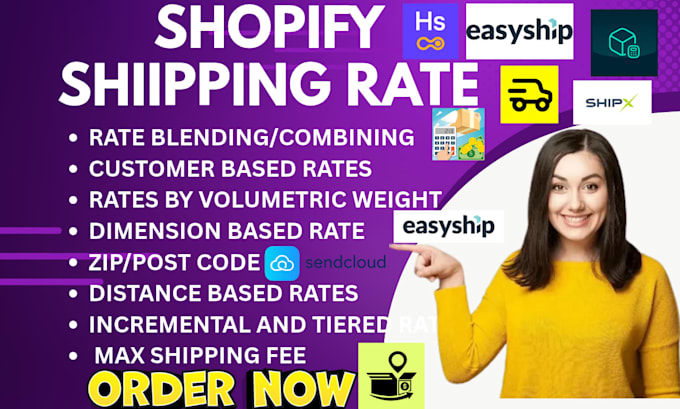 setup shopify shipping rate shipx shipzip easyship sendcloud hideship oct cbb