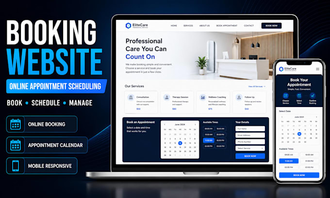 design a professional booking website with online appointment scheduling