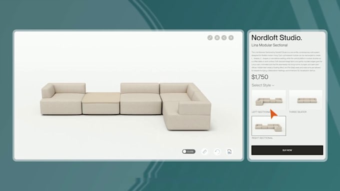 do 2d 3d product configurator 3d sofa configurator, zakeke kickflip, shopify pod