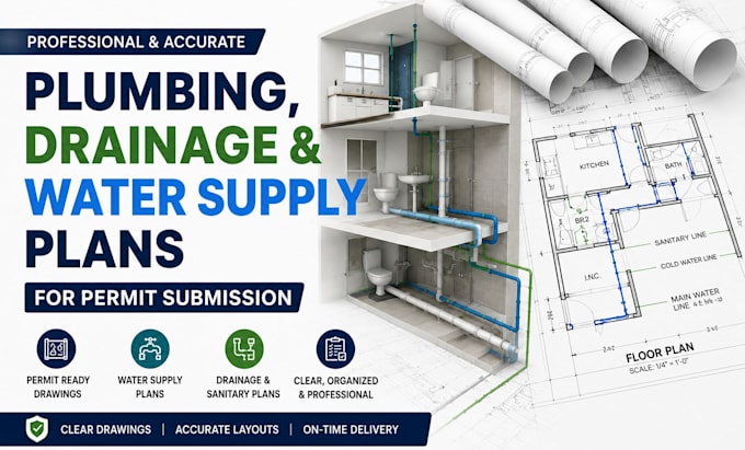 create plumbing, drainage, and water supply plans for permit