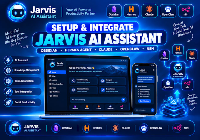 setup jarvis agent obsidian hermes agent claude n8n shopify jarvis ai assistant