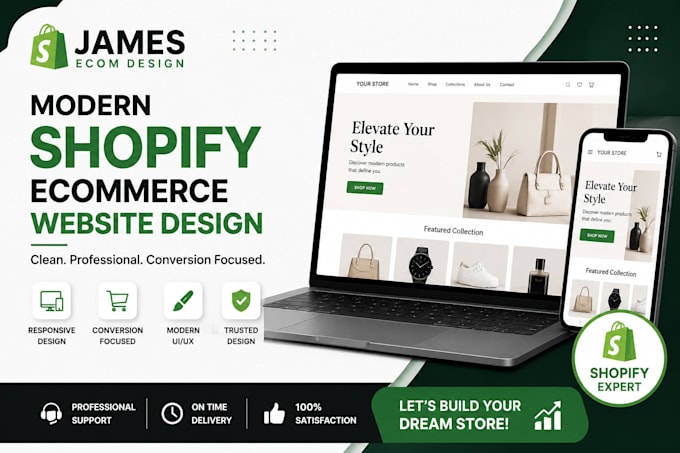 build a clean shopify website with UI UX design