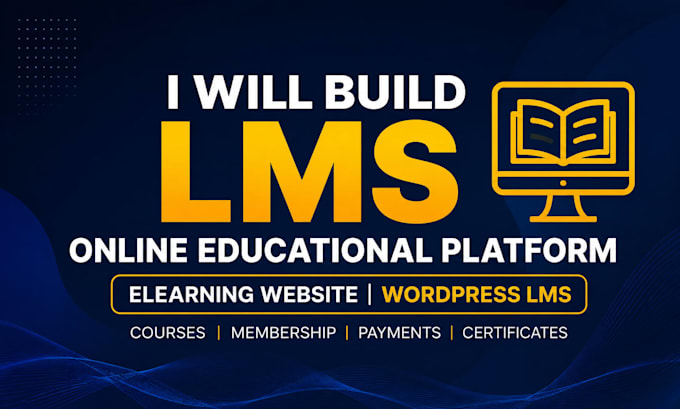 build lms online educational website, elearning website, wordpress lms website