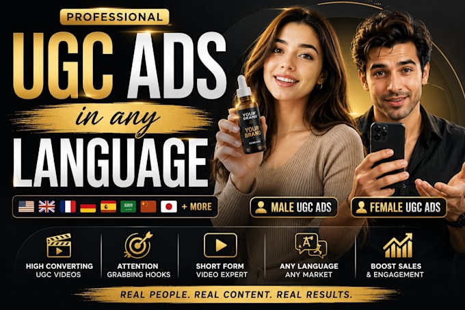 create professional ugc ads video in any language