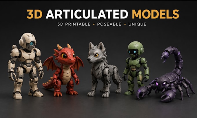 create custom articulated 3d models and action figures