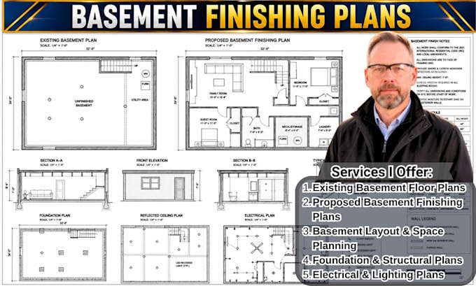 draw basement finishing plans basement remodel permit drawings