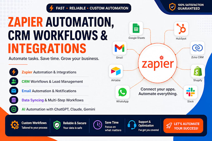 build zapier automation, CRM workflows and integrations