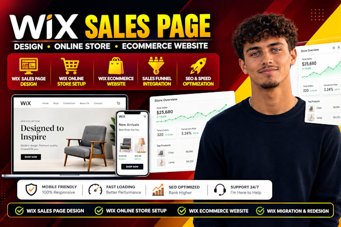 wix sales page design, wix online store setup, wix ecommerce website wix expert