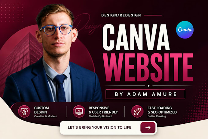 design canva website landing page website canva template