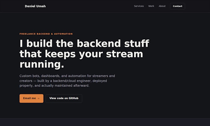 build custom discord and twitch bots, dashboards and backend automation