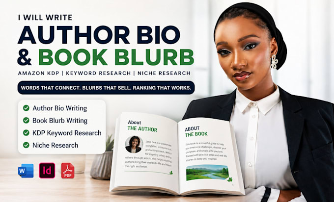 write author bio and book blurb do amazon kdp keyword research, niche research