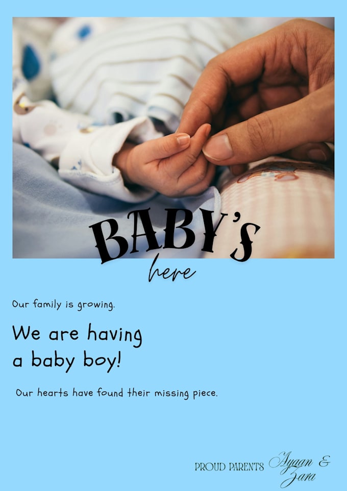 design a beautiful custom baby announcement