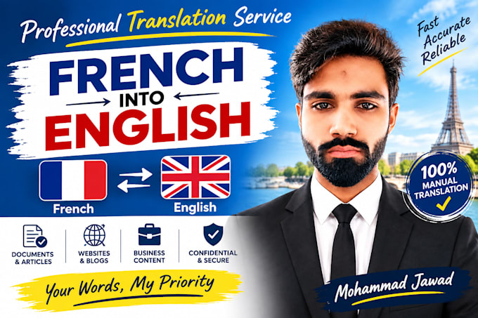 manually translate english to french and french to english