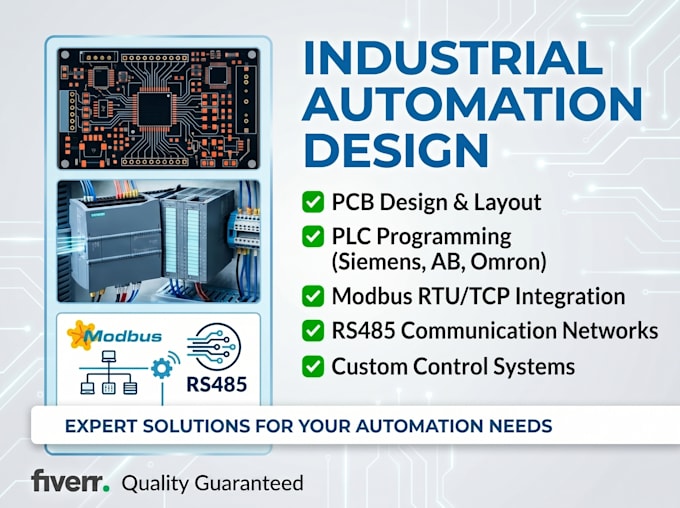 design industrial automation pcb, plc, modbus and rs485 control system