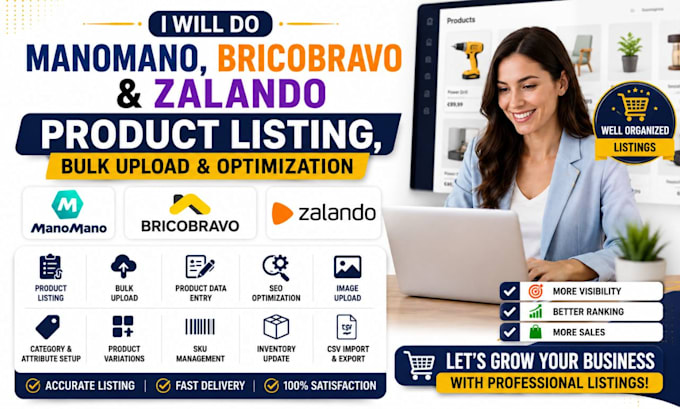 do manomano bricobravo and zalando product listing bulk upload