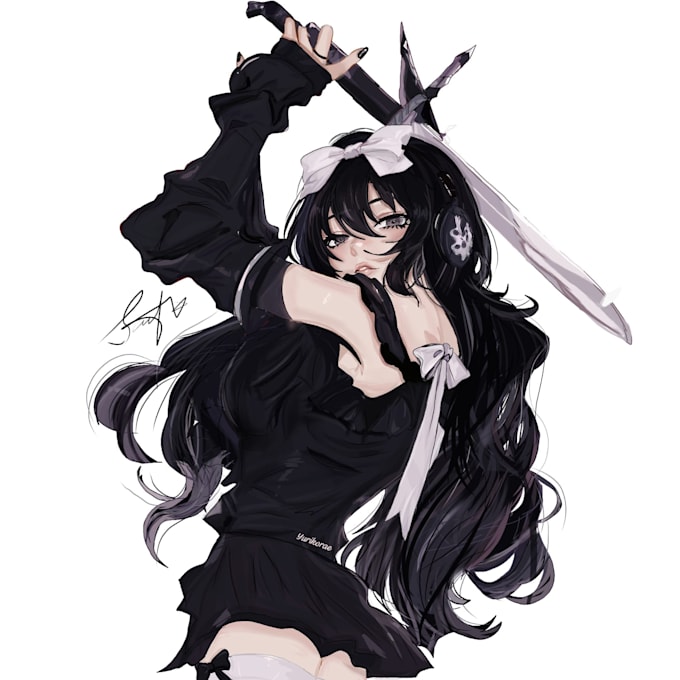 draw a custom anime and roblox character illustration