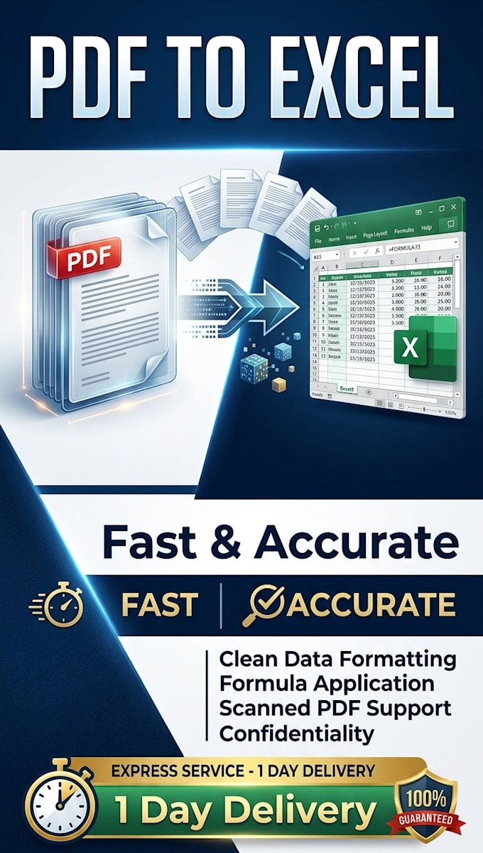 convert PDF to excel and format spreadsheets neatly