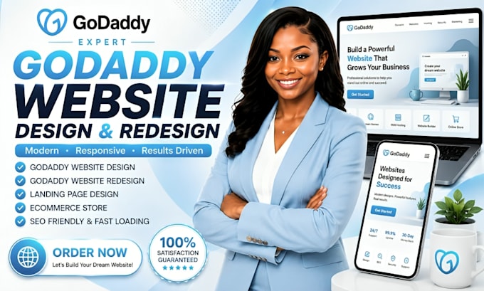 design godaddy website design, redesign godaddy website, develop godaddy airo