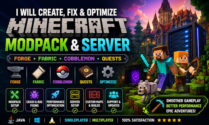 create fix and optimize minecraft modpack forge fabric cobblemon server quests