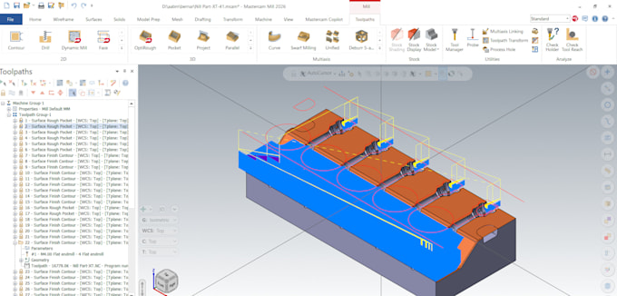 do 3 axis cnc milling programming and g code using mastercam