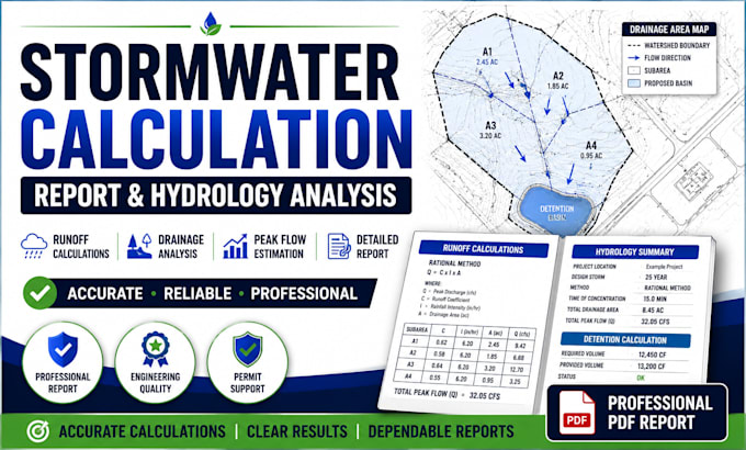 prepare stormwater calculation reports and hydrology analysis