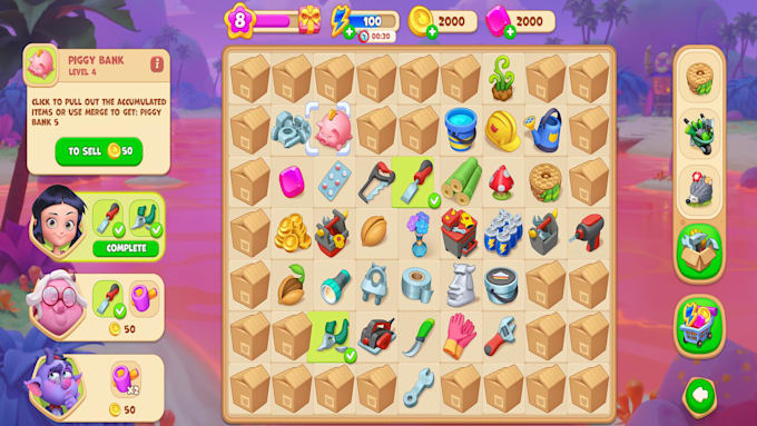 do 2d game ui art android ios game mobile game development