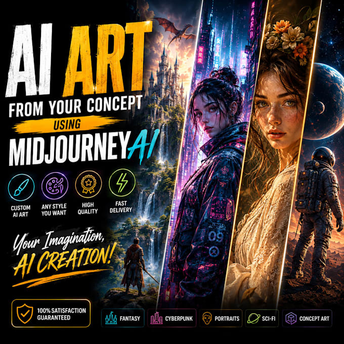 create custom ai art from your concept using midjourney ai