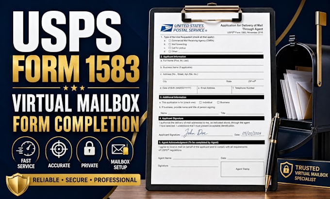 help complete usps form 1583 for your virtual mailbox