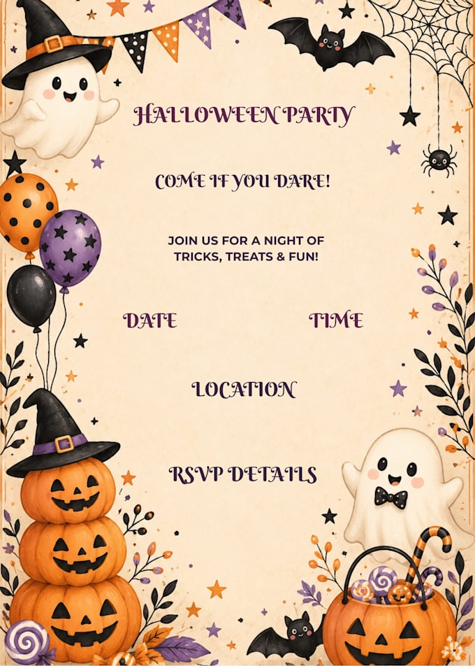 design a custom halloween digital invitation
